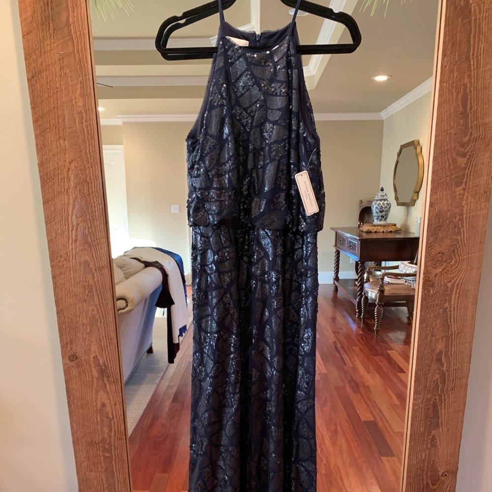 Navy Donna Morgan evening dress